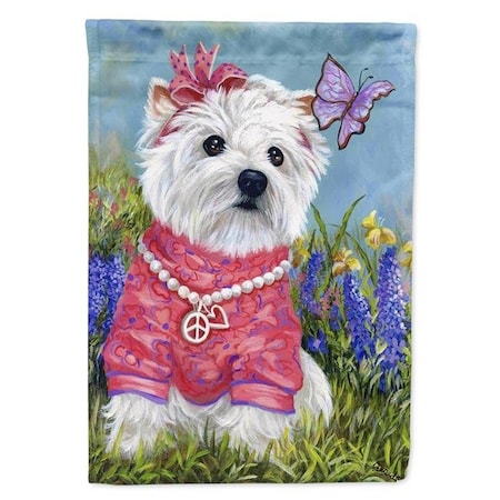 Carolines Treasures Carolines Treasures PPP3132CHF 28 x 0.01 x 40 in. Westie Springtime Canvas House Flag PPP3132CHF